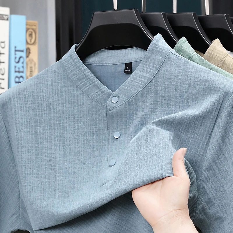 Zomer overhemd met opstaande k - Textiles For Home recensie en prijs