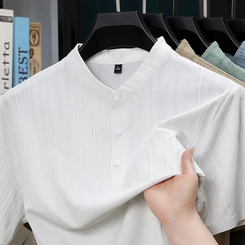 Zomer overhemd met opstaande k - Textiles For Home recensie en prijs